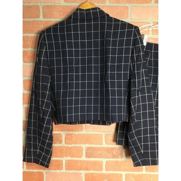 Vintage Carlisle Womens Wool Blend Suit Jacket and Skirt Set Size 8 Checkered - Picture 3 of 7